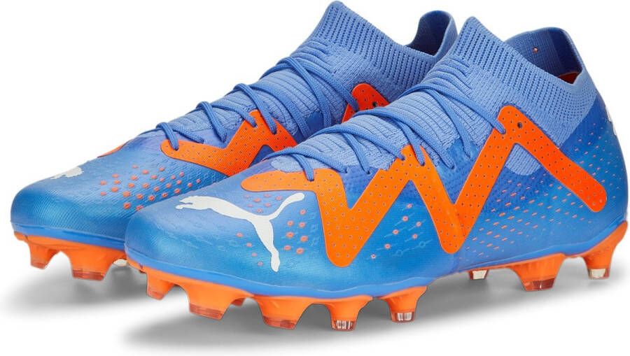 PUMA Future Match Gras Kunstgras Voetbalschoenen (MG) Blauw Oranje Wit - Foto 2