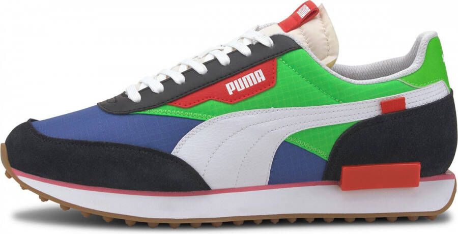 PUMA Rider Play On Lage Sneakers Black Fluo Green Dazzling Blue