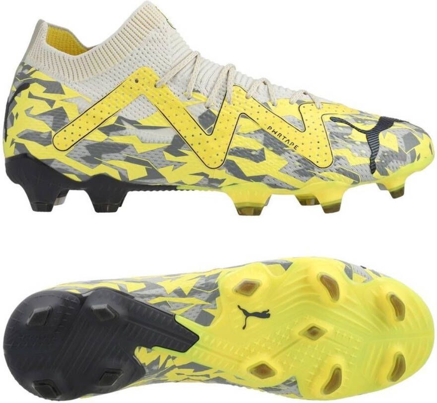 PUMA Future Ultimate Gras Kunstgras Voetbalschoenen (MG) Wit Geel Zwart