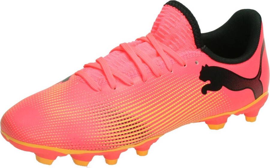 Puma Future 7 Play FG AG Jr. voetbalschoenen roze zwart oranje Imitatieleer 37