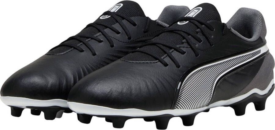Puma Kin Match Jr. voetbalschoenen zwart wit antraciet Imitatieleer 30 - Foto 2