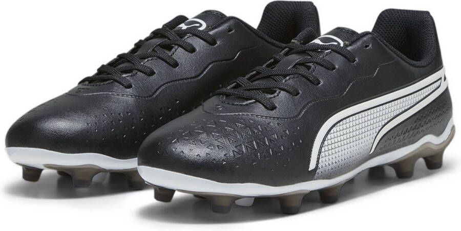 Puma King Match FG AG Junior voetbalschoenen zwart wit Imitatieleer 28 - Foto 2