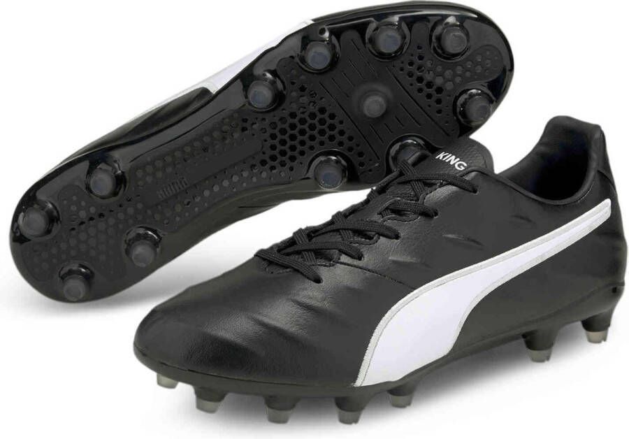 PUMA King Pro 21 Gras Voetbalschoenen (FG) Zwart Wit