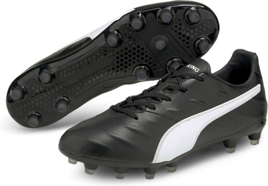 PUMA King Pro 21 Gras Voetbalschoenen (FG) Zwart Wit