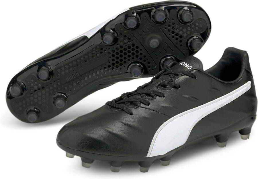 PUMA King Pro 21 Gras Voetbalschoenen (FG) Zwart Wit