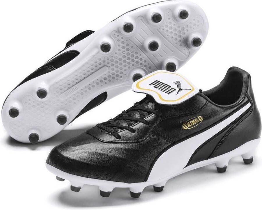 PUMA King Top FG Sportschoenen nen zwart wit goud