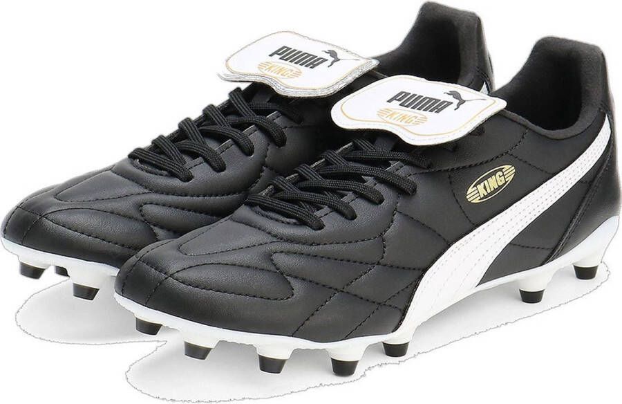 PUMA King Top Gras Kunstgras Voetbalschoenen (MG) Zwart Wit Goud