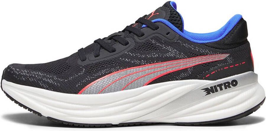 PUMA Magnify Nitro 2 Runningschoenen Heren Black Fire Orch Ultra Blue