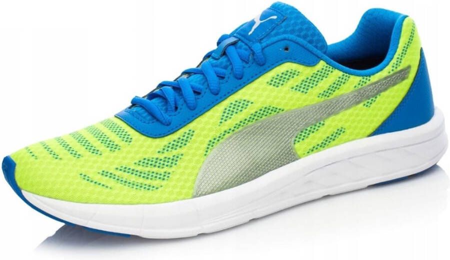 PUMA Meteor Heren Sportschoenen Neon Geel Zilver Running Fitness