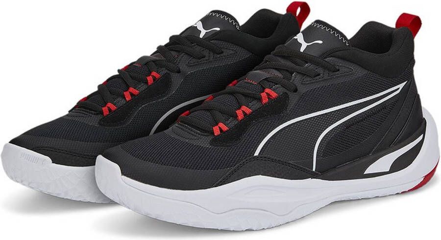 PUMA Playmaker Sneakers Jet Black Jet Black White High Risk Red Heren