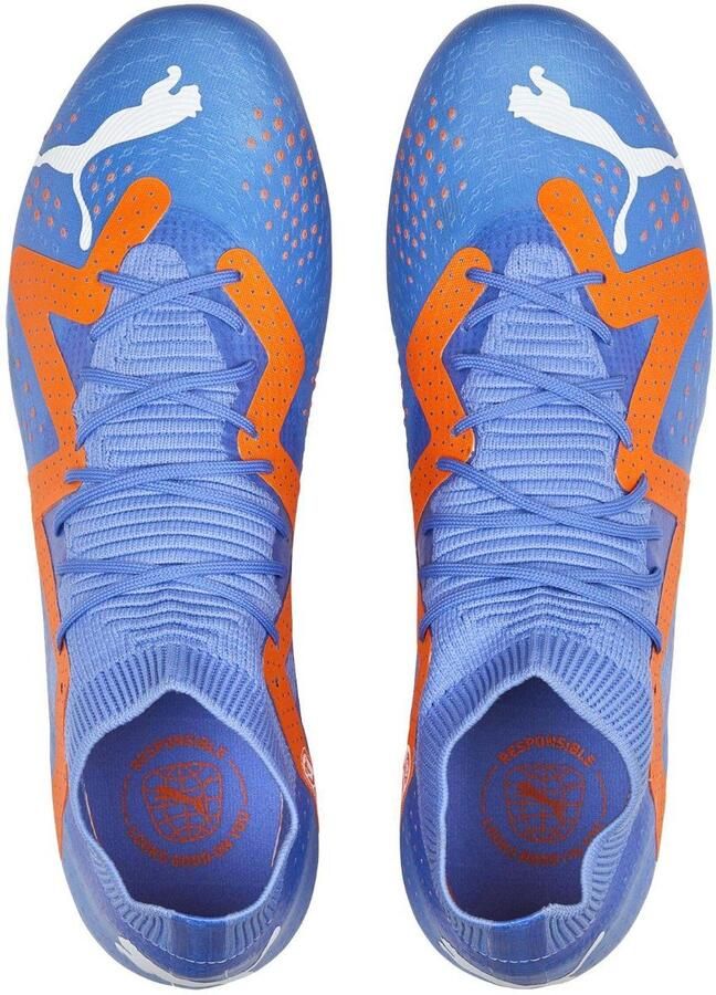 PUMA Future Match Gras Kunstgras Voetbalschoenen (MG) Blauw Oranje Wit - Foto 3