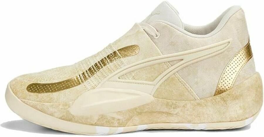 Puma Rise Nitro Nephrite Frosted Ivory-Metallic Gold Basketball Performance 378279 1