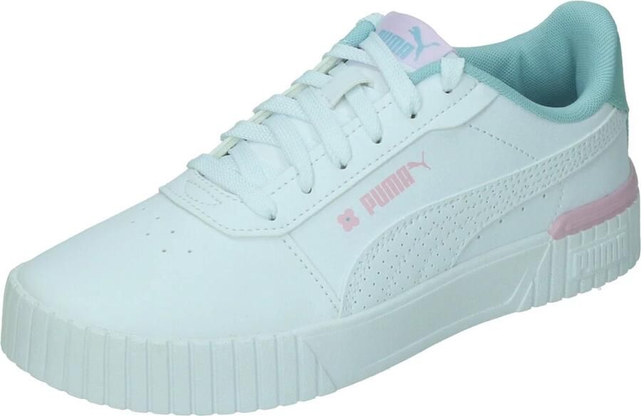 Puma Carina 2.0 Tropical sneakers wit lichtblauw lila Jongens Meisjes Imitatieleer 35.5 - Foto 2