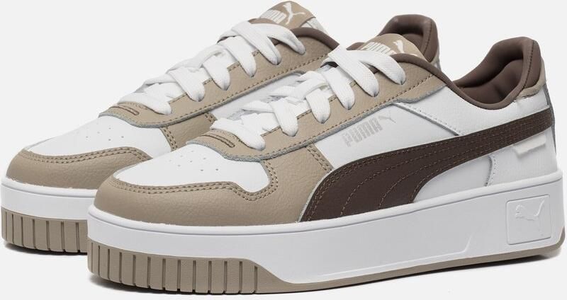 PUMA Carina Street Sneakers Dames Leren Sneaker Beige