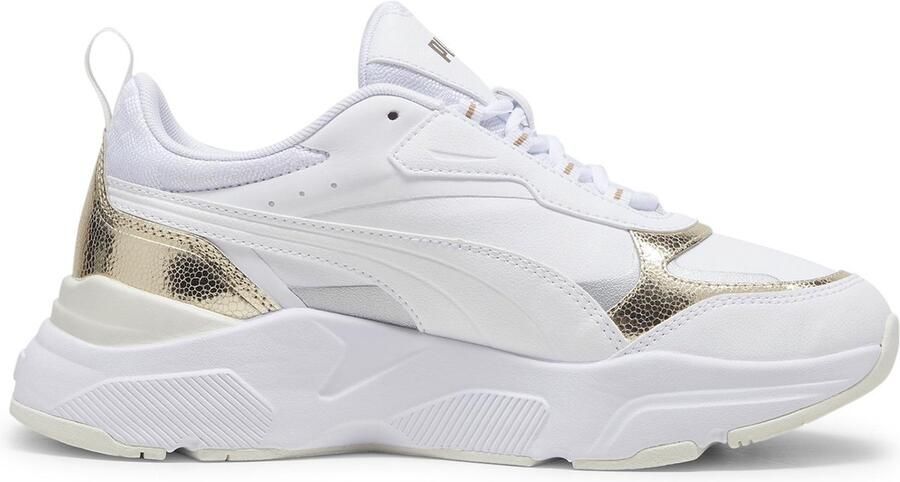 PUMA Cassia Metallic Shine Dames Sneakers White- Gold- Silver-Vapor Gray - Foto 2