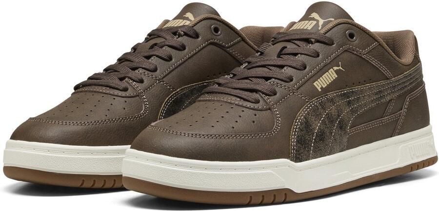 PUMA Caven III Crafted Leather Unisex Sneakers Chocolate-Cashew Brown-Gum