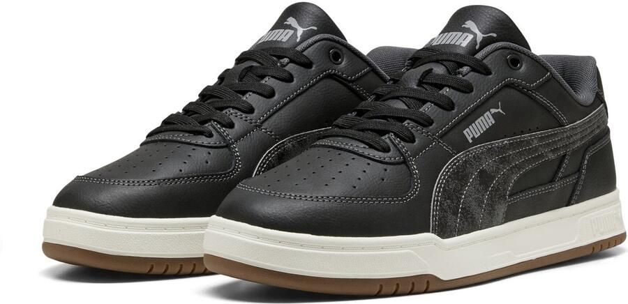 PUMA Caven III Crafted Leather Unisex Sneakers Black-Gray Echo-Moody Gray