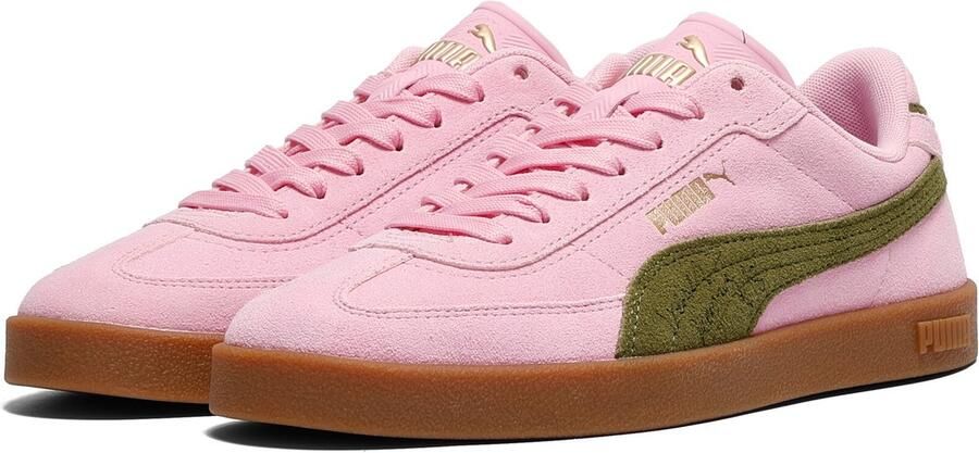 PUMA Club II Era Suede Unisex Sneakers Pink Shimmer-Olive Green