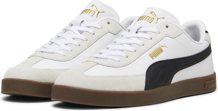Puma Sneakersy skórzane z obszyciem w kontrastowym kolorze model Club II Era