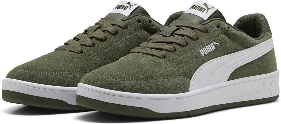 Puma Court Classic Clean suède sneakers olijfgroen wit - Foto 4