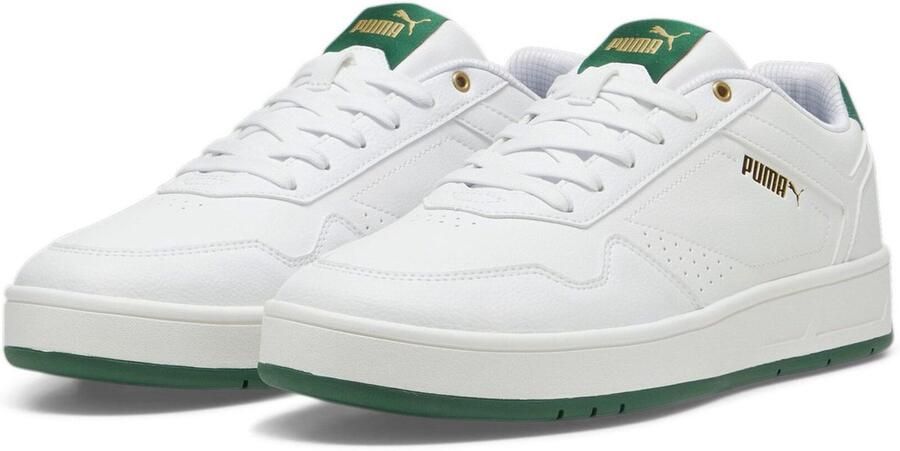 Puma Klassieke Court Sneaker met Groene en Gouden Accenten White - Foto 2