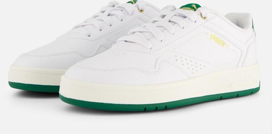 Puma Klassieke Court Sneaker met Groene en Gouden Accenten White Heren - Foto 2