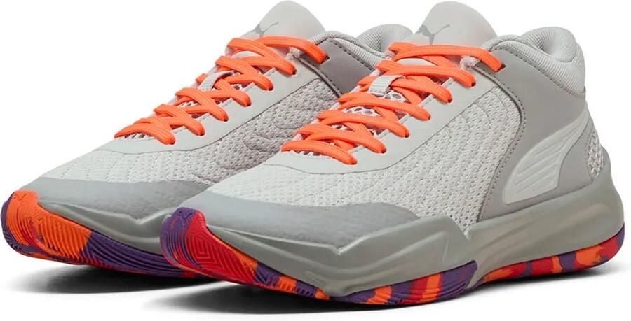 PUMA Court Pro 2 Marble Junior Basketbalschoenen Grijs 1 2