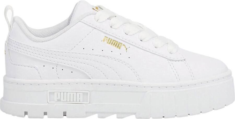 Puma Mayze Lth sneakers wit goud Meisjes Imitatieleer Meerkleurig 34
