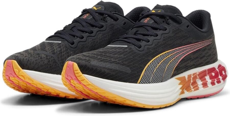 PUMA Deviate Nitro 2 FG Hardloopschoenen Zwart Sun Stream Sunset Glow