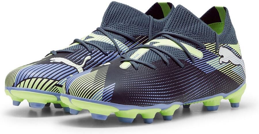 PUMA Future 7 Match Gras Kunstgras Voetbalschoenen (MG) Kids Grijs Paars Groen Wit - Foto 3