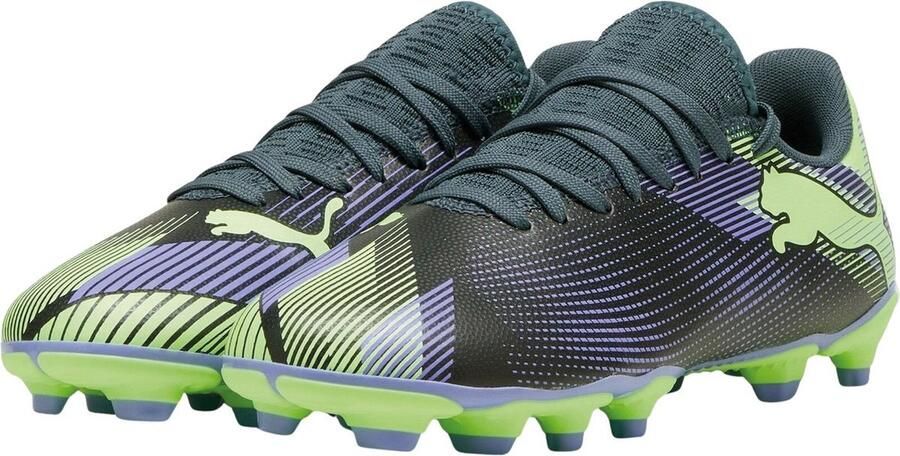 PUMA Future 7 Match Gras Kunstgras Voetbalschoenen (MG) Kids Grijs Paars Groen Wit - Foto 2