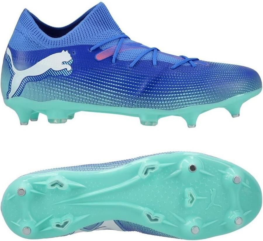 PUMA Future 7 Match MXSG Voetbalschoenen Bluemazing White Electric Peppermint Ijzeren Nop