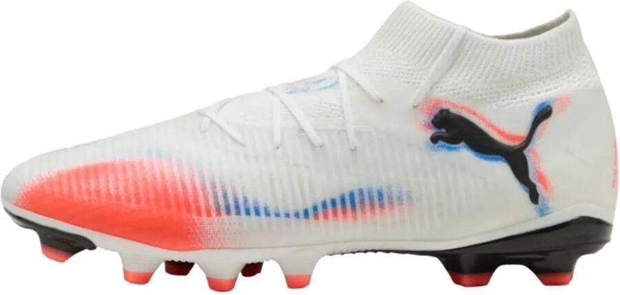 PUMA Future 8 Pro Gras Kunstgras Voetbalschoenen (MG) Wit Felrood Blauw