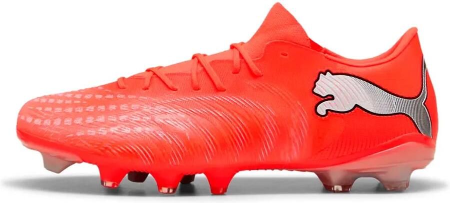 PUMA Voetbalschoen 'Future 9 Match Fusion' zilvergrijs neonrood zwart