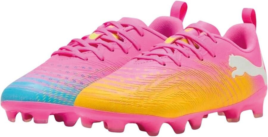 PUMA FUTURE 9 PLAY FG AG Jr Unisex Sportschoenen Poison Pink-Sun Stream-Bright Aqua- White