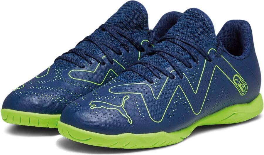 PUMA Future Play Zaalvoetbalschoenen (IN) Kids Donkerblauw Felgroen - Foto 2