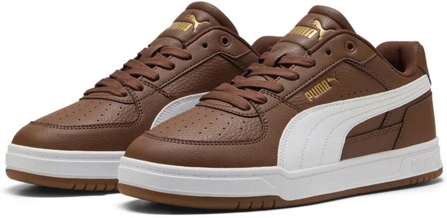 PUMA Heren Caven III Sneakers Lifestyle Schoenen 404484 16 Chestnut Brown-White-Gold