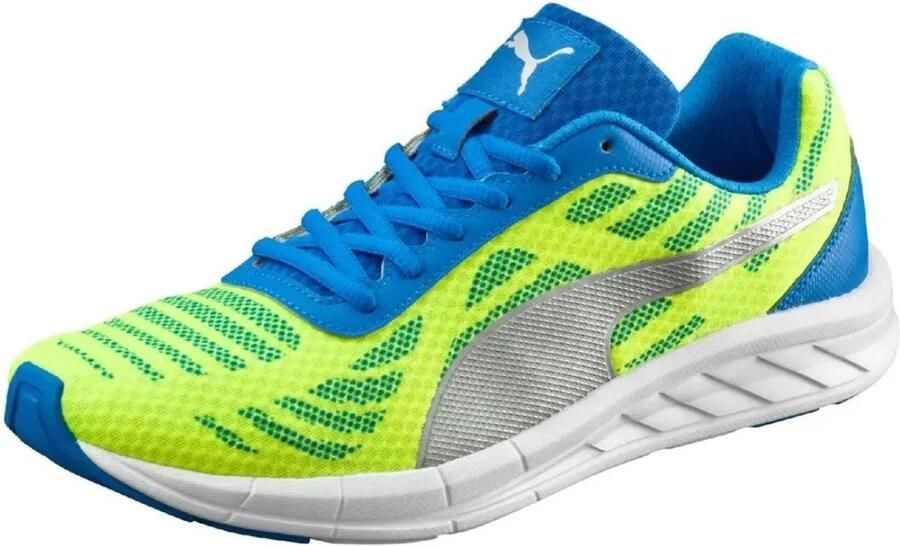 PUMA Meteor Heren Sportschoenen Neon Geel Zilver Running Fitness - Foto 3