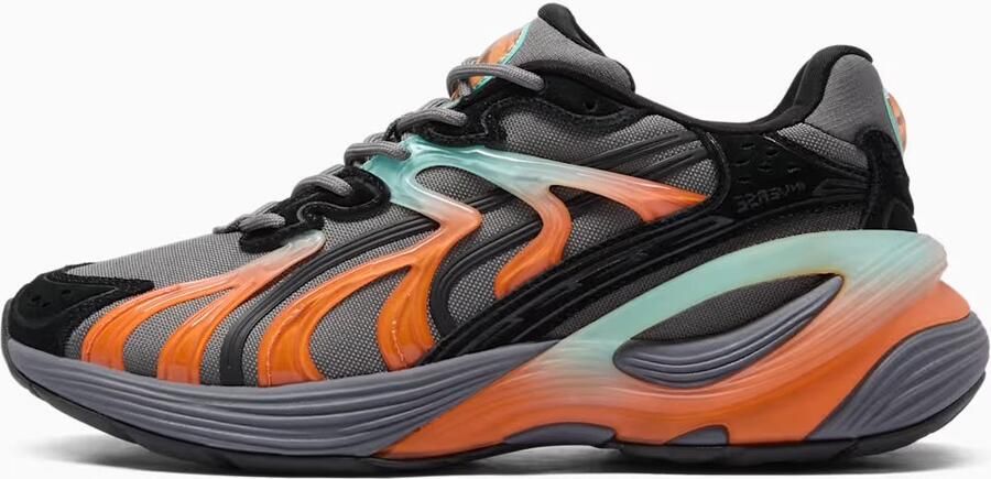 PUMA Inverse Fission Zwart Grijs Oranje Lichtblauw Sneakers Heren Doos Zonder Deksel