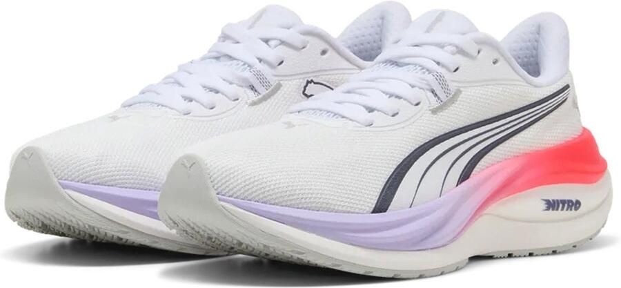 PUMA Kinder Electrify NITRO 5 JR Hardloopschoen 31403903 White Red Lavender Depths