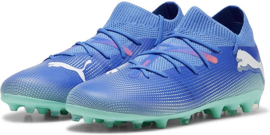 PUMA Kinder Fußballschuhe Low Future 7 Match MG Jr 107946 Bluemazing- White-Electric Peppermint