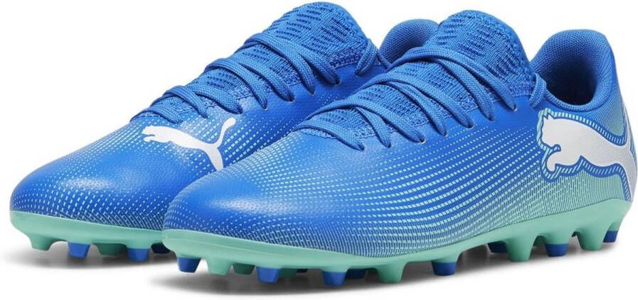 PUMA Kinder Fußballschuhe Low Future 7 Play MG Jr 108019 Hyperlink Blue-Mint- White