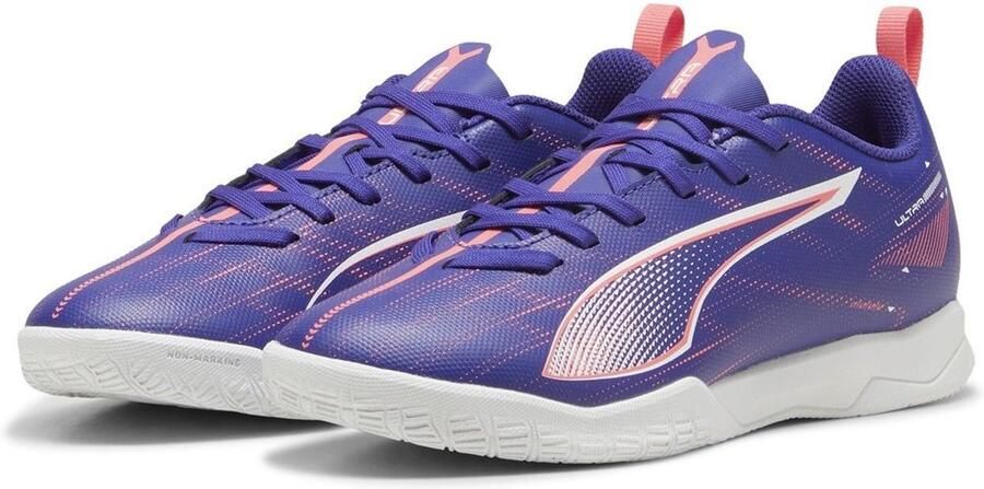 Puma Ultra 5 Play Jr. zaalvoetbalschoenen kobaltblauw wit koraalrood Imitatieleer 28 - Foto 2