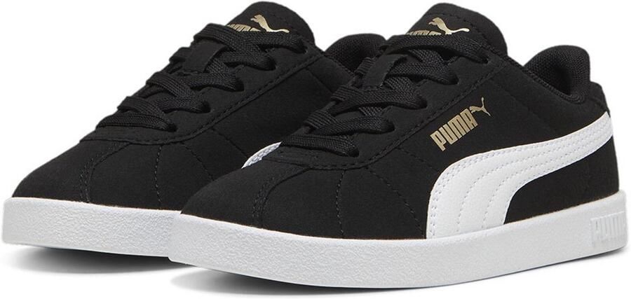 PUMA kinderschoenen Low Club II PS 398887 Zwart- Wit- Goud