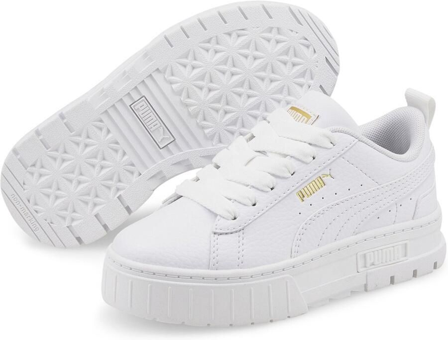 PUMA Kinder Schuhe Low Mayze Lth PS 384528 White- Team Gold
