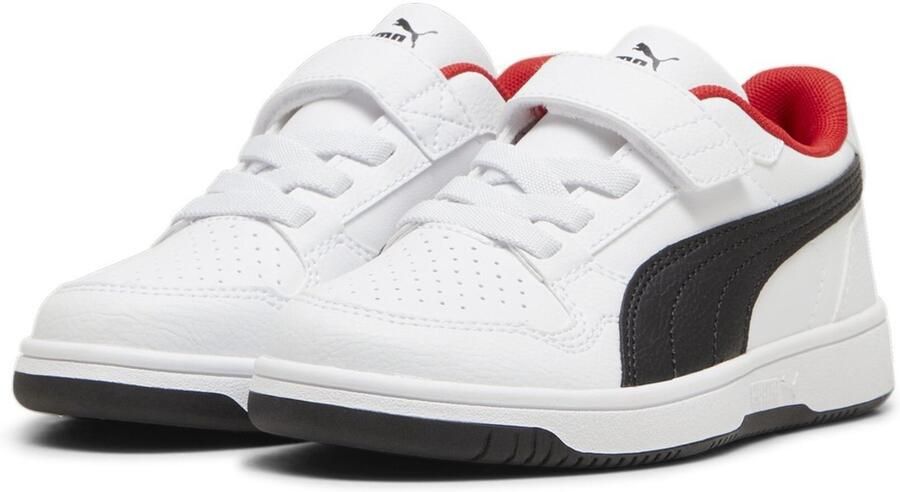 PUMA Kinder Schuhe Low Reb-L AC+ PS 398995 White- Black-For All Time Red