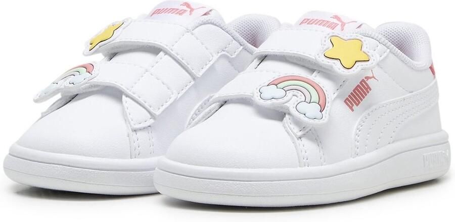 PUMA Kinder Schuhe Low Smash 3.0 Badges V Inf 397287 White-Passionfruit