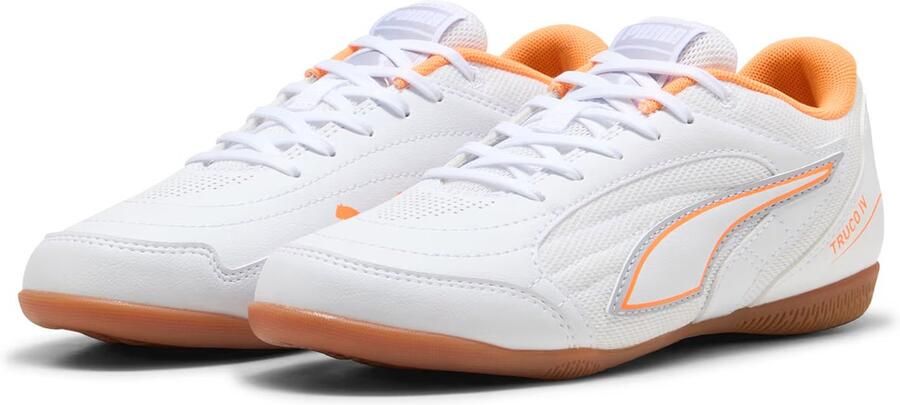 PUMA Kinder Truco IV JR Voetbalschoen Sneaker 108970 01 White Orange Vibrant Silver