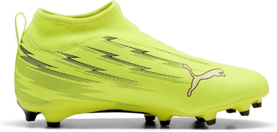 PUMA Ultra 6 Match Laceless + FG AG Unleashed Geel Zwart Gloeiend rood Neon Kids - Foto 2