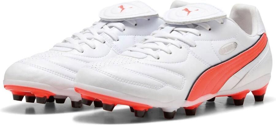 PUMA King Liga Gras Kunstgras Voetbalschoenen (MG) Wit Oranje Zwart